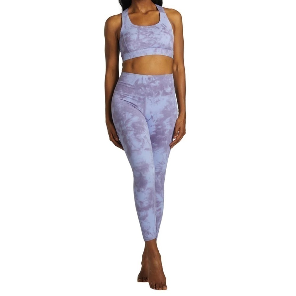 Glyder Full Force Sports Bra Pure Leggings SET Lilac Tie Dye Size 1X New